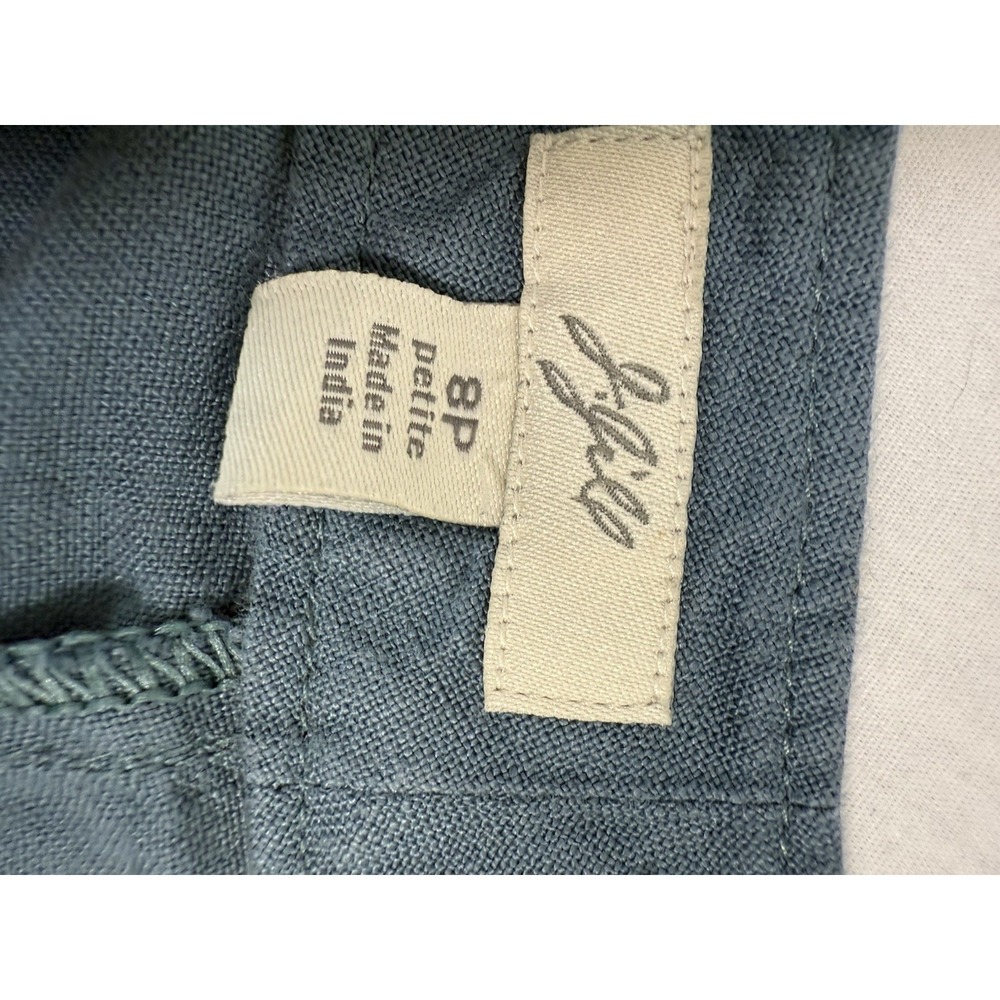 J. Jill Women's Linen Pants Size 8P Petite Blue Genuine Fit At Waist - Picture 4 of 5
